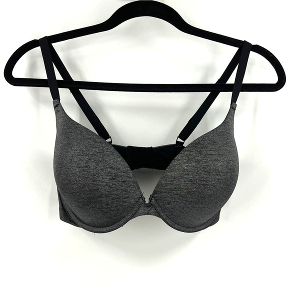 Adore Me Black Gray Underwire T-shirt Bra, Adjustable Straps Basic Women 34DDD - Picture 1 of 9
